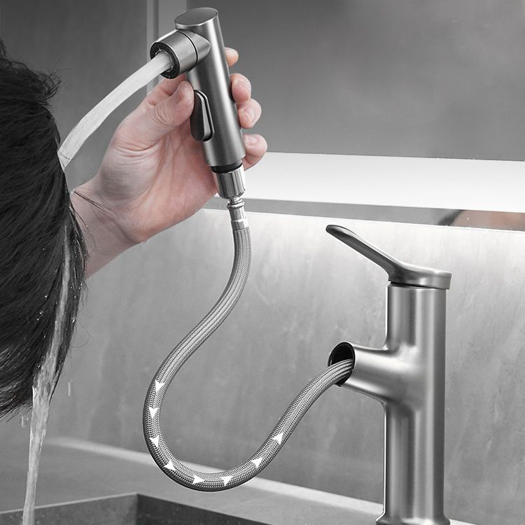 Modern Sink Faucet Solid Color Brass Centerset Lavatory Faucet for Bathroom