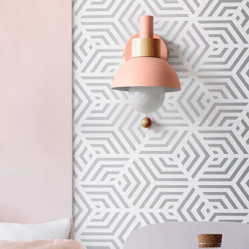 Contemporary Wood Wall Light Polish Finish Lighting for Dining Room