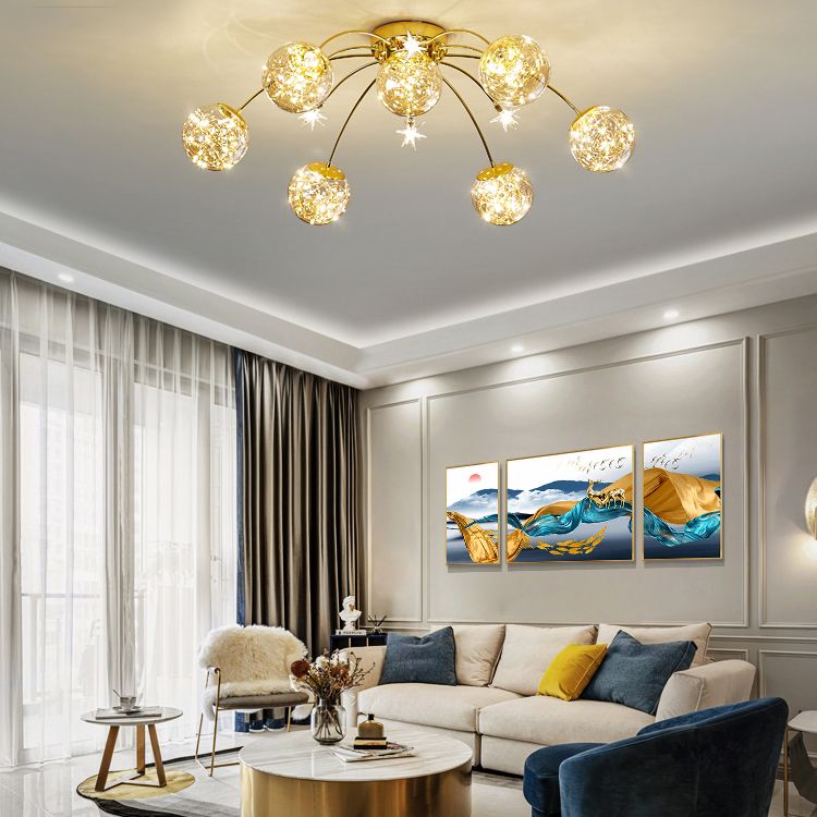 Contemporánea de lámpara de altura de la esfera de la esfera de la luz de vidrio de montura de vidrio en oro