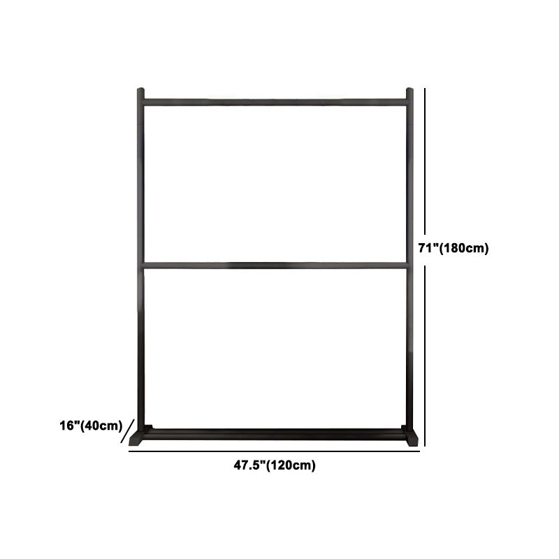 Contemporary Style Armoire Black Metal Open Armoire for Bedroom