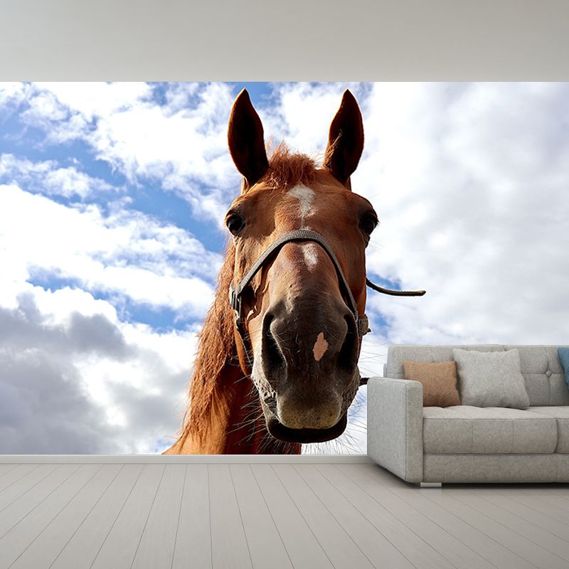 Horse Contemporary Wall Covering for Living Room Moisture Resistant, Made to Measure