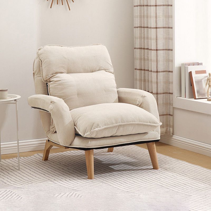 23.62" Wide Convertible Chair with Basic Four Legs Biscuit Back Armchair