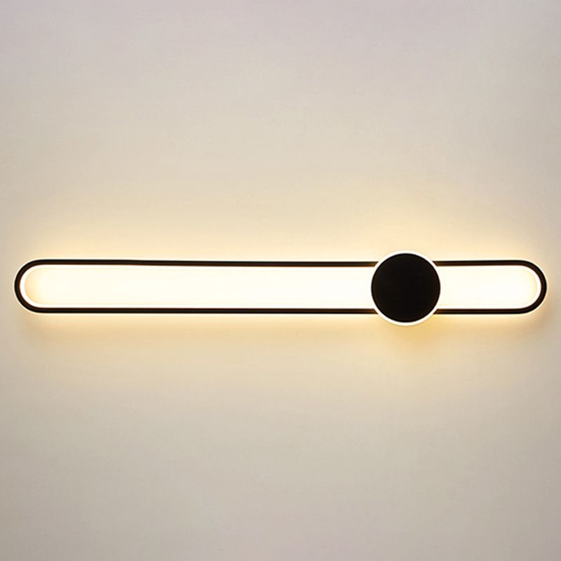 Metal Oval Shape Wall Mount Lighting Modern 1-Light Wall Mounted Light Fixture