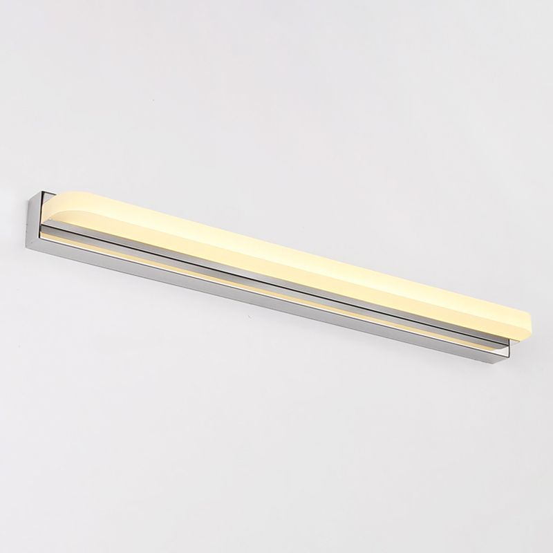 Luce vanità lineare Metal contemporanea 1 Mirror Light Led Light per bagno in argento
