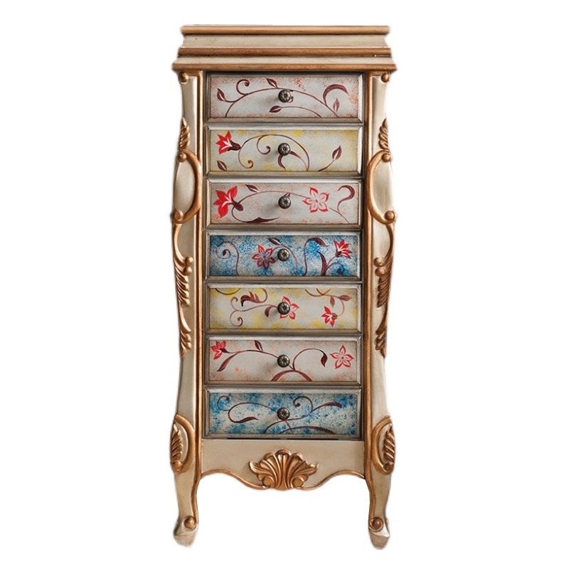 Traditional Vertical Lingerie Chest Wood Storage Dresser for Home