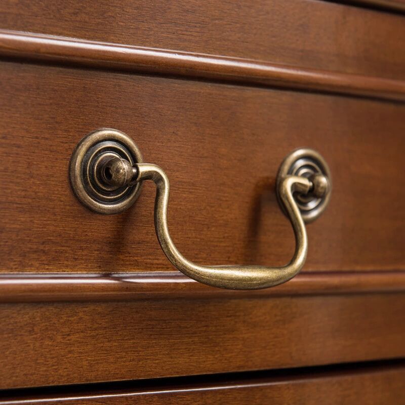 Contemporary Solid Wood Corner Chest, Brown Accent Chest with Shelves