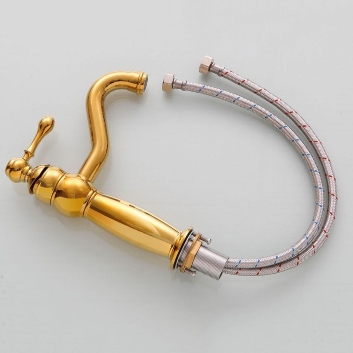 Deck Mounted Copper Roman Tub Faucet Low Arc Rotatable Roman Tub Faucet Set