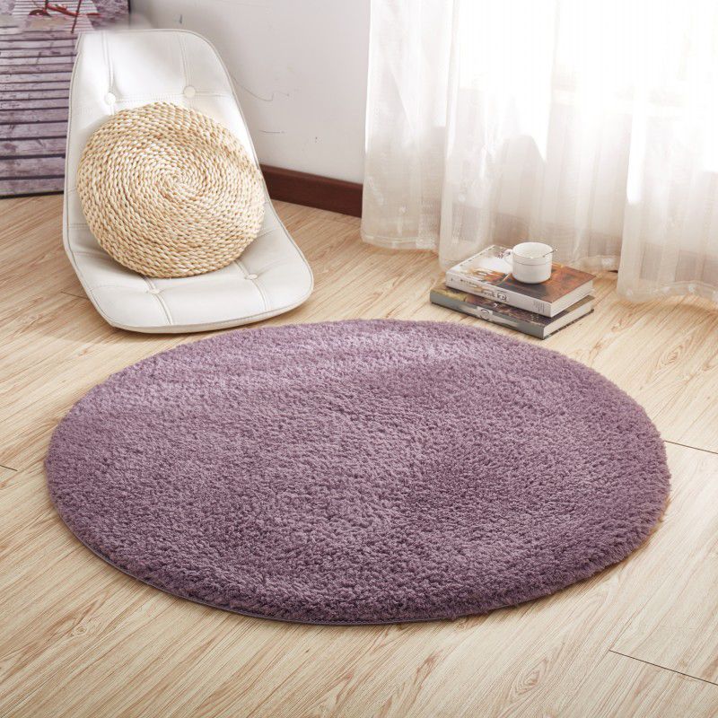 Purple Simple Rug Blending Pure Color Rug Non-Slip Backing Rug for Living Room