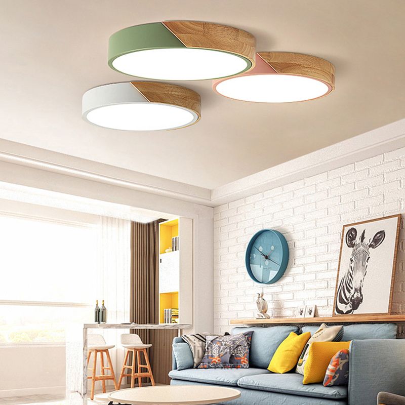 1-Light Round Flush Mount Light Modern Style Acrylic Flush Mount Lighting Fixtures