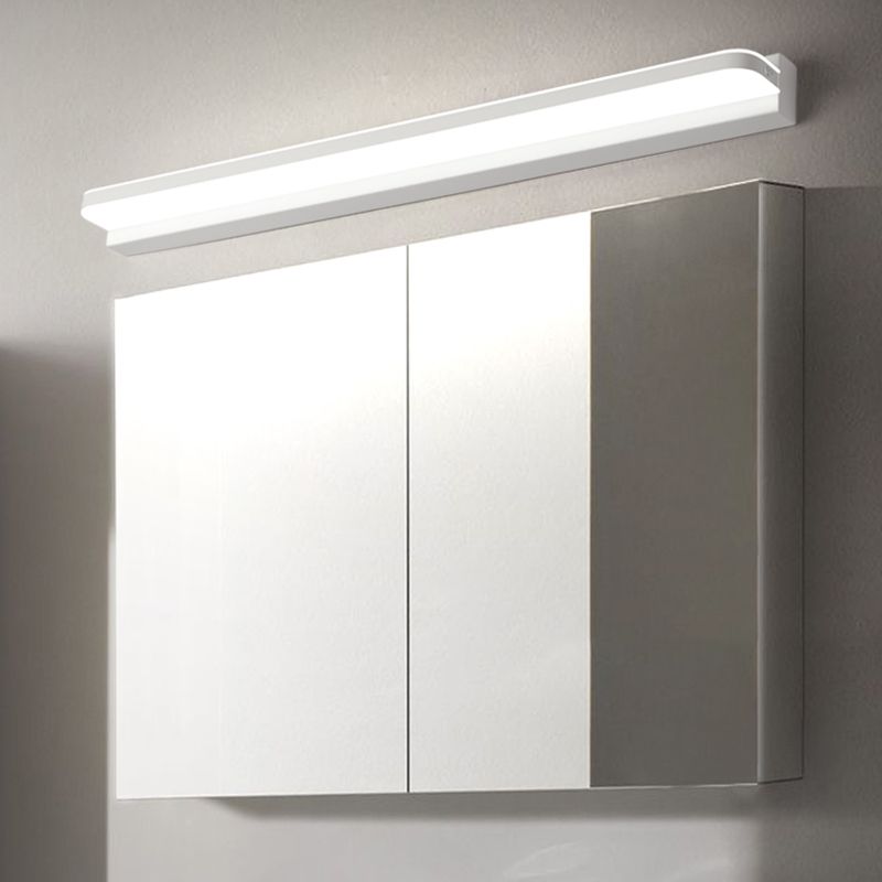 Contemporary White Single Bathroom Vanity Light LED Metal Bath Bar