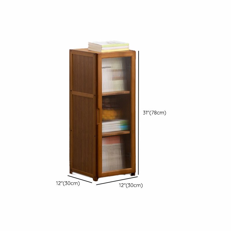 Contemporary Brown Accent Cabinet with Acrylic Doors Rectangle Cabinet