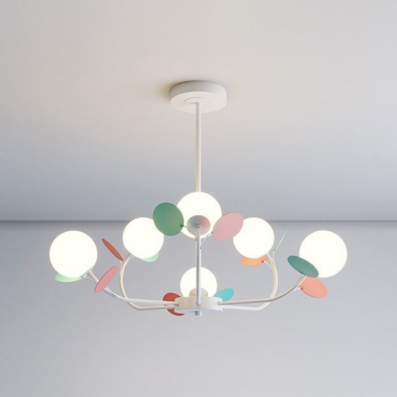 Lámpara de araña de forma esférica de estilo moderno de vidrio múltiple luz colgante para cocina