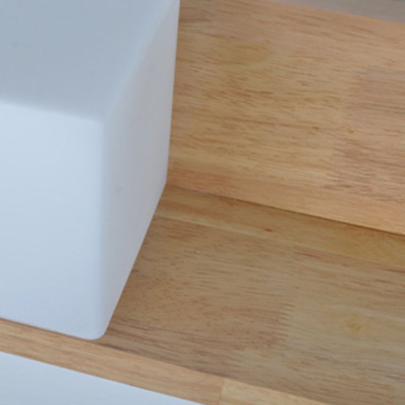 Illuminazione a parete quadrata in stile nordico lampada da parete camera da letto in legno in beige