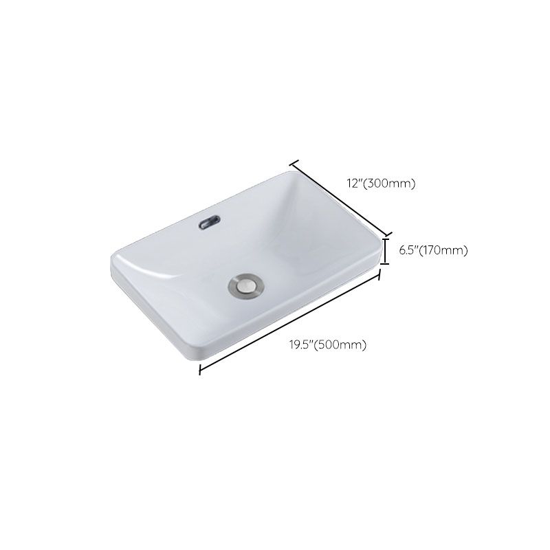 Contemporary Bathroom Sink with Overflow Porcelain Round Vessel Bathroom Sink Only