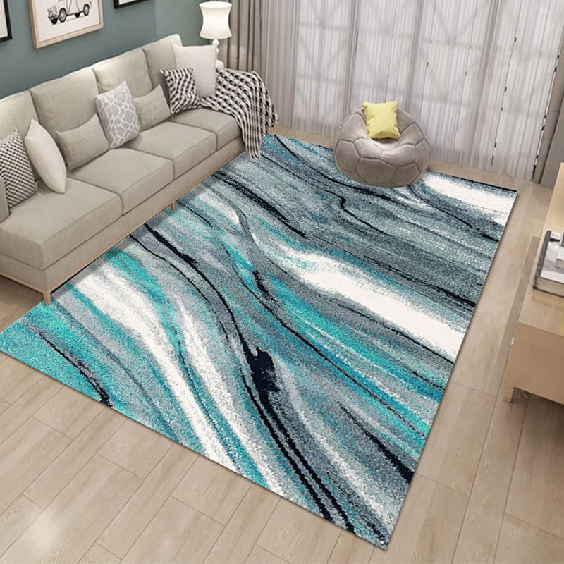 Ink Abstract Carpet Polyester Rug Stain Resistant Non-Slip Backing Rug for Living Room