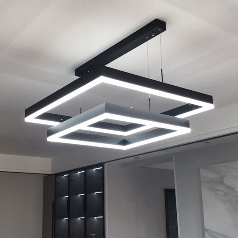 Multi-Tier Pendant Light Fixture Modern Minimalist Style Aluminum Pendant Lights