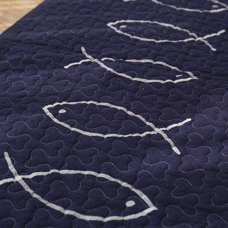 Modern Bedroom Rug Multi Colored Stripe Printed Area Carpet Cotton Non-Slip Stain-Resistant Indoor Rug