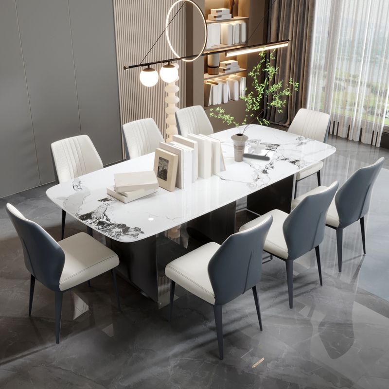 Rectangle Sintered Stone Dining Table Set 1/4/6/9 Pieces Dining Set for Kitchen