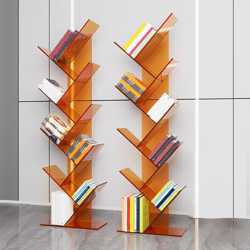 Contemporary Style Open Back Bookshelf Standard Acrylic Bookcase