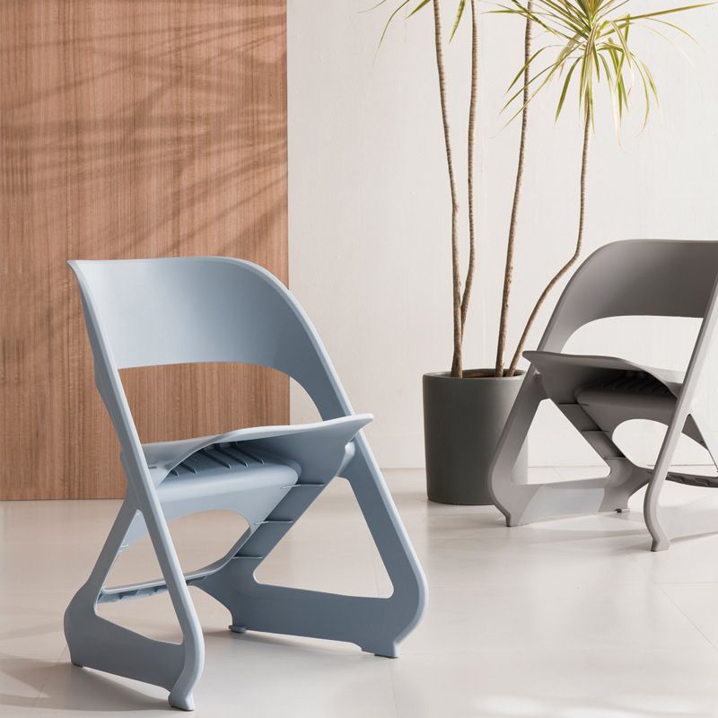 Open Back Dining Side Chair Contemporary Plastic Armless Chair