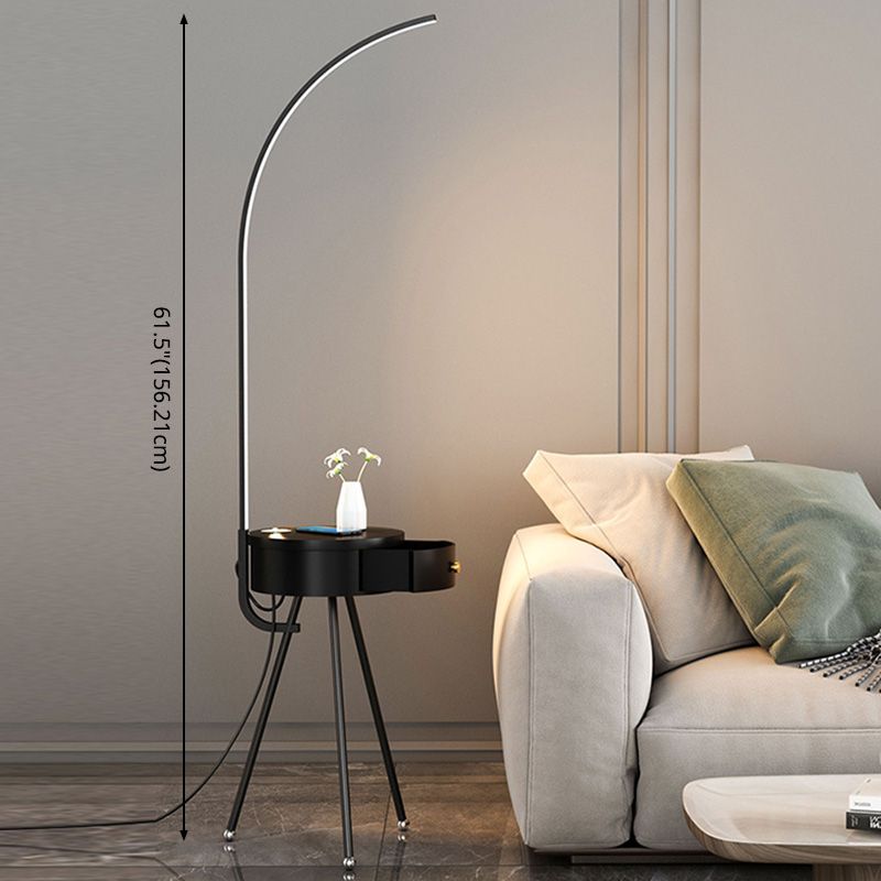 Moderna lampada da pavimento in camera da letto acrilica a pavimento a LED LED LED con cassetto