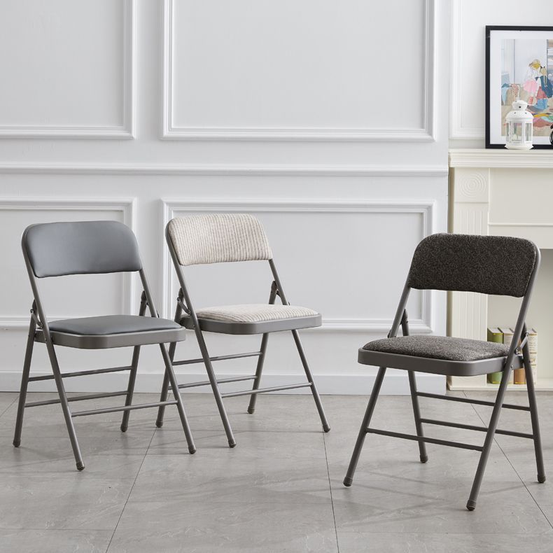 Silla de comedor de metal contemporáneo, silla lateral plegable sin brazos para el hogar, con respaldo abierto
