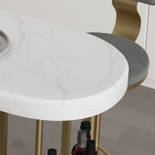 Contemporary Counter Height Pub Set 1/3/5 Pcs Bar Table and Stools with Metal Frame