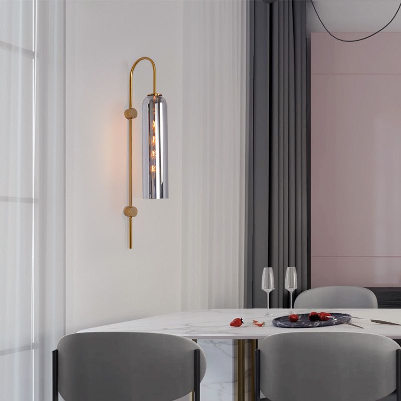 Contemporary Tubular Wall Lights 1 Bulb Living Room Sconce Light Fixture