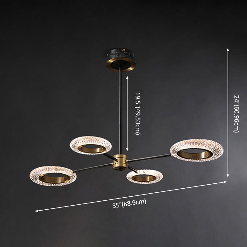 LED Chandelier Modern Style Hanging Lights in Copper for Living Room Dinning Room