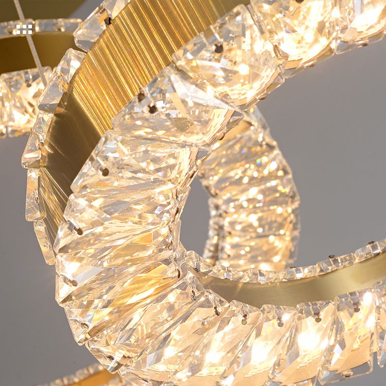 Moderno lampadario a pendente a led in stile lussuoso illuminazione lampadario cristallino