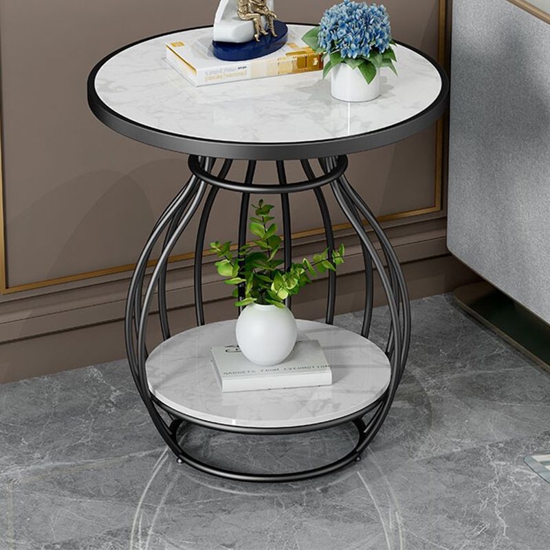 Modern Luxurious Metal Side Table Round Frame Sofa Side Accent Table