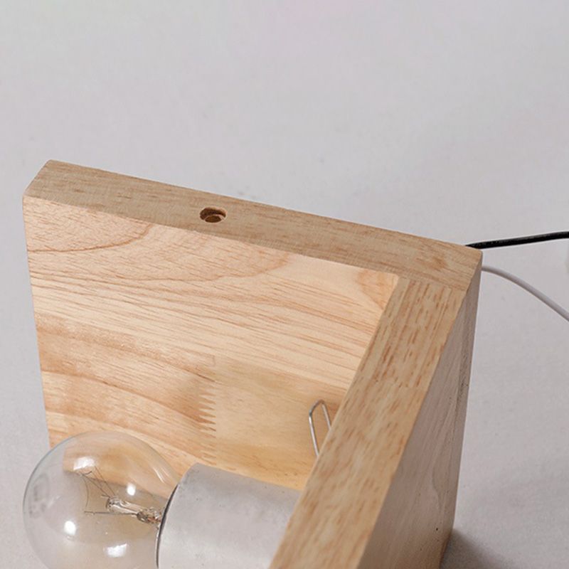 Luci di applique da parete di semplicità contemporanea con arte in legno per camera da letto