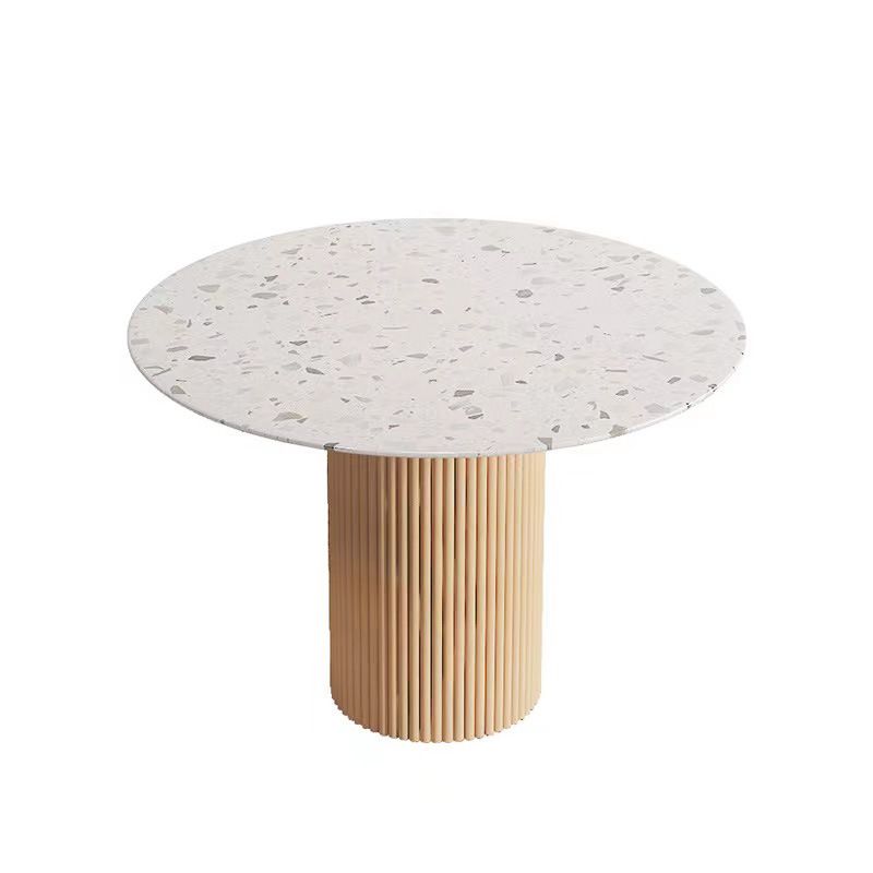 Stone Top Dining Set 1/4/5/7 Pcs Solid Wood Frame Dining Table and Chairs