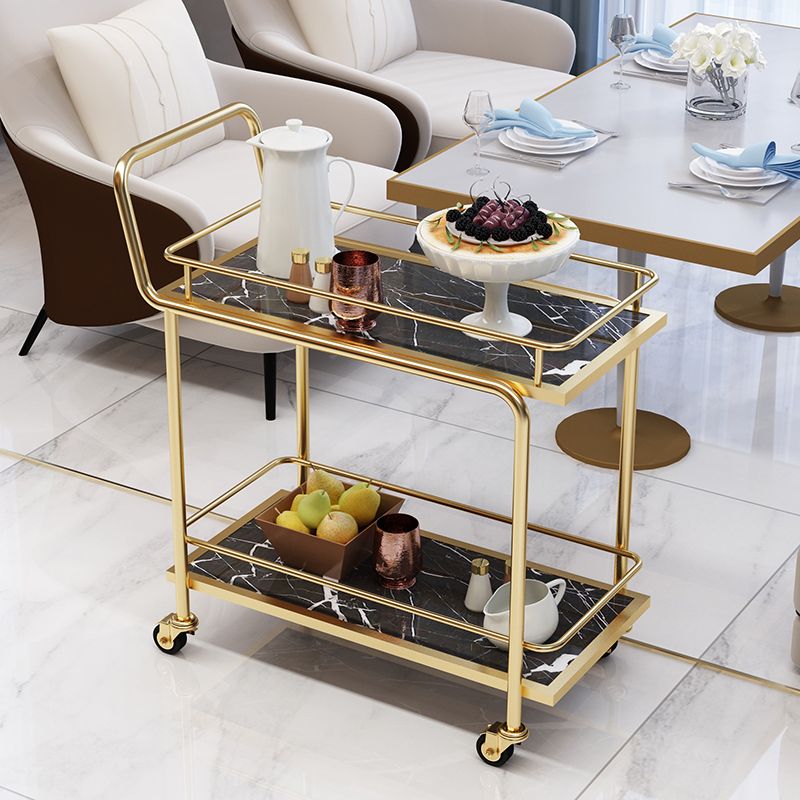 Contemporary Metal Prep Table 33.86"H Rolling Prep Table for Dining Room
