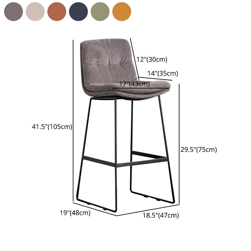 Scandinavian Armless Beauty Salon Stool Matte Finish Upholstered Bar Stools