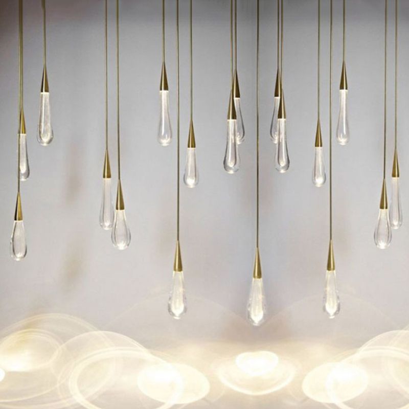 Ultra-moderne Einfachheit Tränen hängen Deckenleuchte Kristall-Aufhängungs-Anhänger Licht für das Restaurant