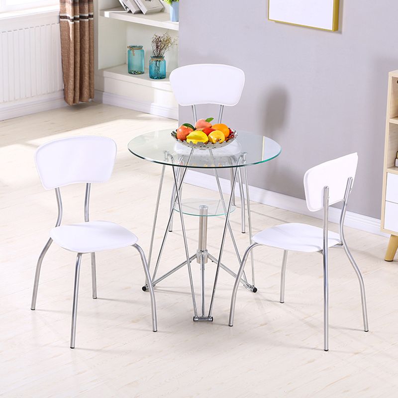 Mesa de comedor de cocina de estilo moderno mesa redonda con base de metal para el hogar