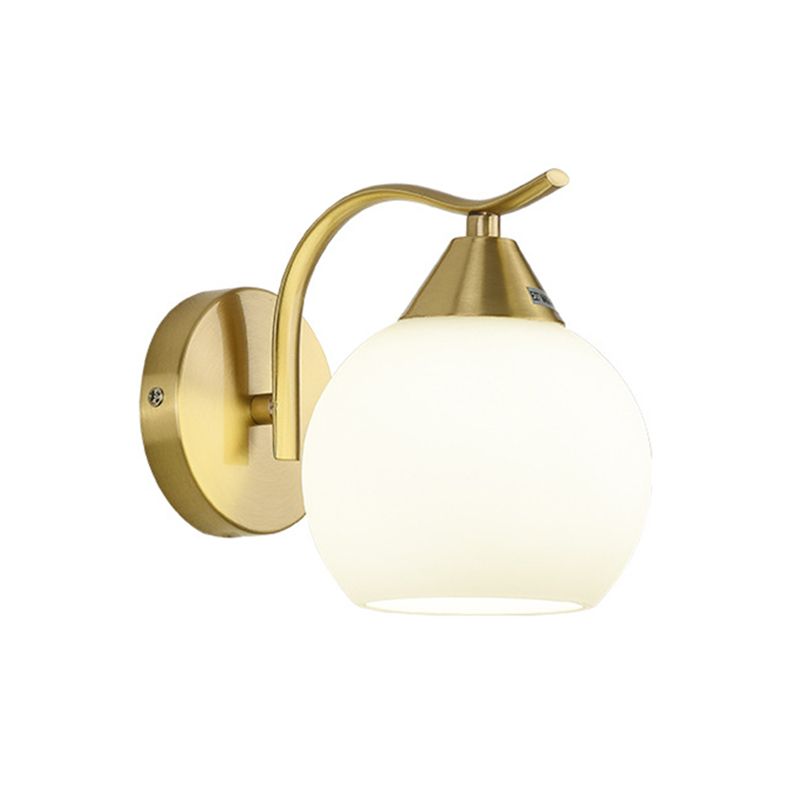 Glass Global Sconce Light Fixture Simplicity Style Gold Wall Lighting Fixture for Living Room