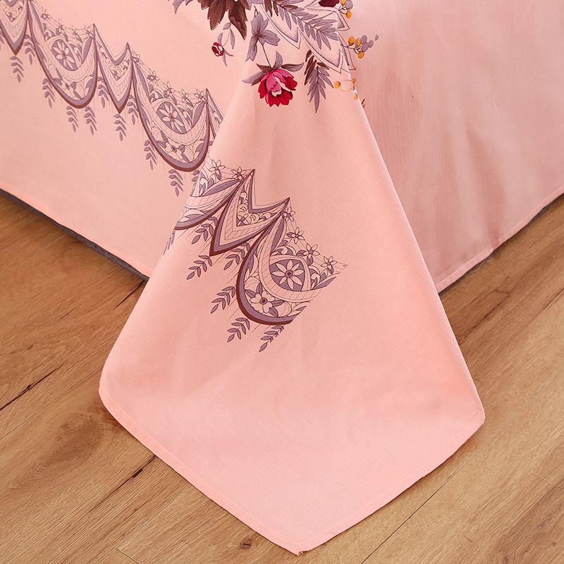 Sheet Sets Cotton Floral Printed Breathable Super Soft Wrinkle Resistant Bed Sheet Set