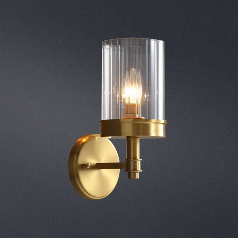 Metallic Candlestick Wall Sconce Minimalist 1 Head Wall Mounted Light in Gold for Entryway