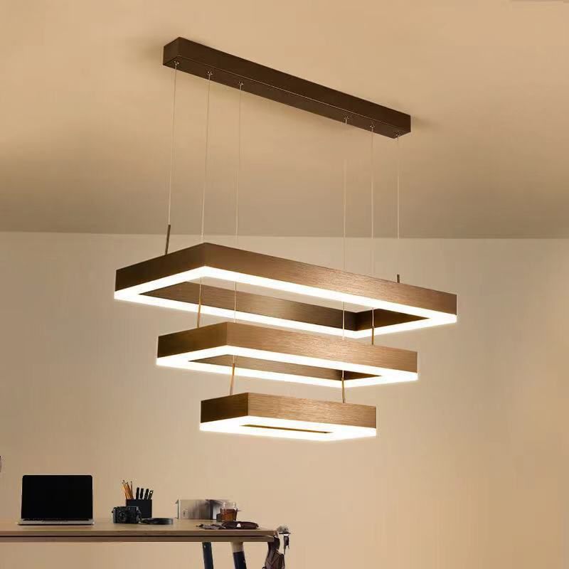 Luz de colgante de techo de múltiples capas modernas lámparas de colgantes de metal