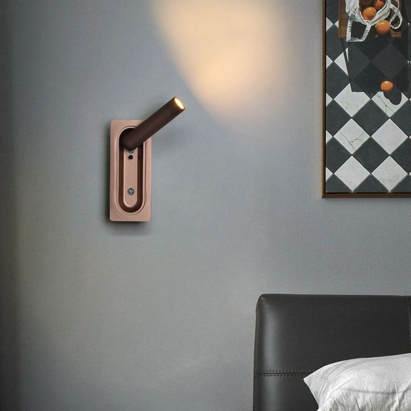 LED Modern Wall Sconce Cylinder Shape Wall Light with Metal Shade for Bedroom