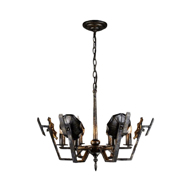 Bougie de salon suspendu 6 lumières 6 lumières de style antique lustre en bronze
