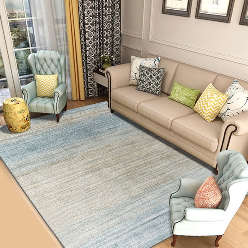 Plain Color Simple Style Rug Polyester Ombre Area Carpet Machine Washable Anti-Slip Rug for Living Room