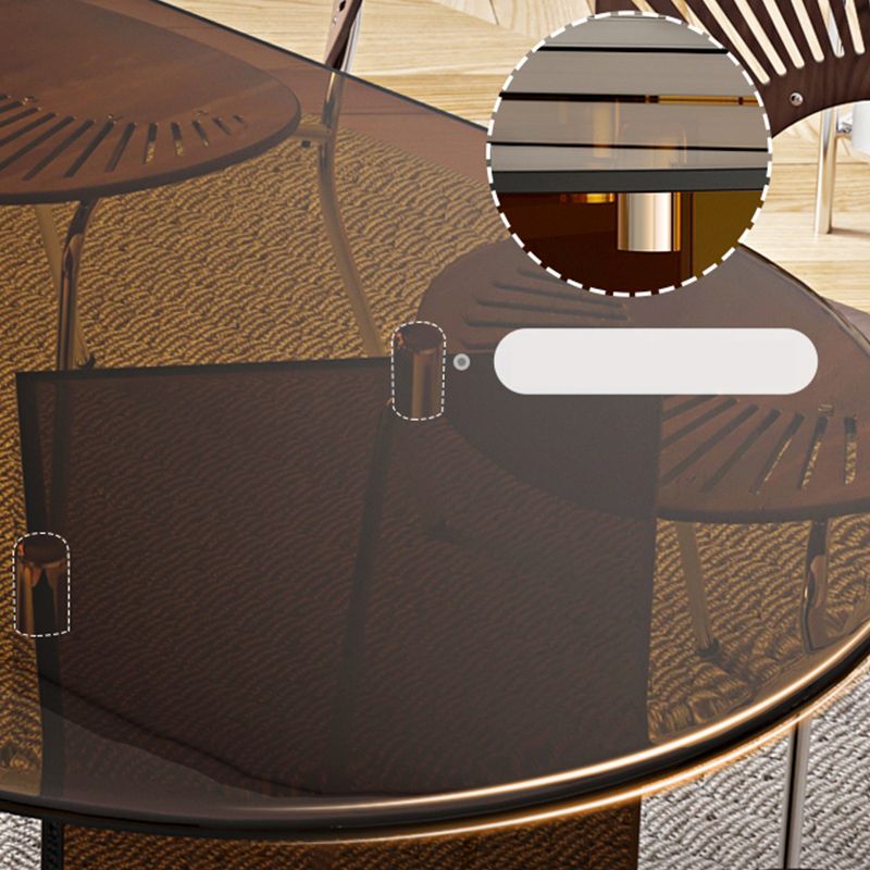 Oval Glass Dining Table Simplicity Double Pedestal Table for Dining Room
