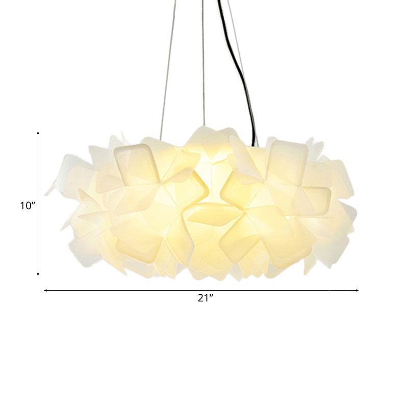 Braun/Blau/Lila Blüte Drop Anhänger zeitgemäß 21 "/27,5" breite 1-Licht-Acryldecklampe für Wohnzimmer