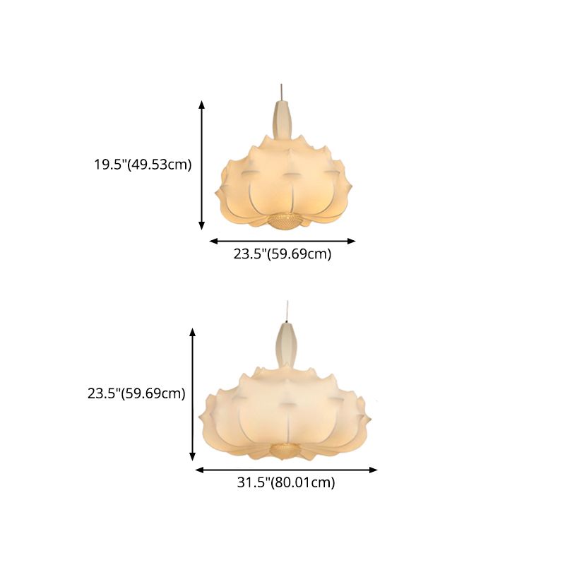 Onregelmatige gevormde zijden hanger lamp postmodern 1 bol witte ophanging licht voor woonkamer