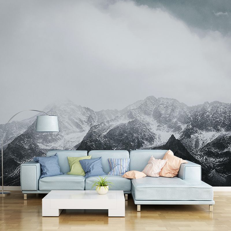 Photography Style Mountain View Mural Mildew Resistant Wallpaper for Guest Room Decor