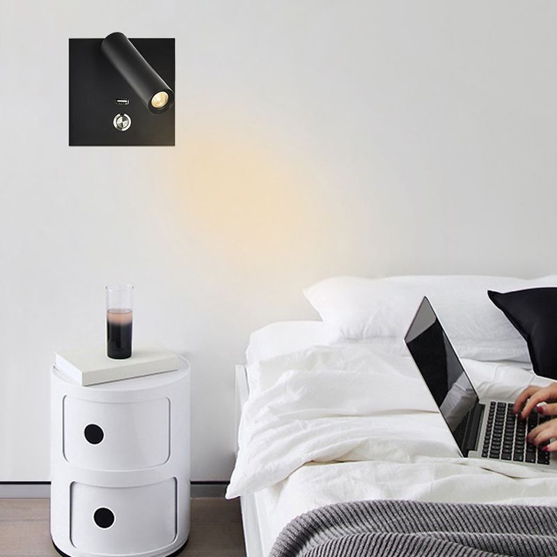 Lampe à applique à LED de base en métal carré 4.3 "H MINI MINI MINI MINI MONTRE LECTURE POUR LA CHAMBRE