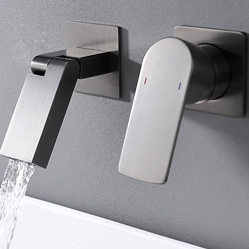 Modern Wall Mounted Bathroom Faucet Waterfall Spout Bathroom Faucet
